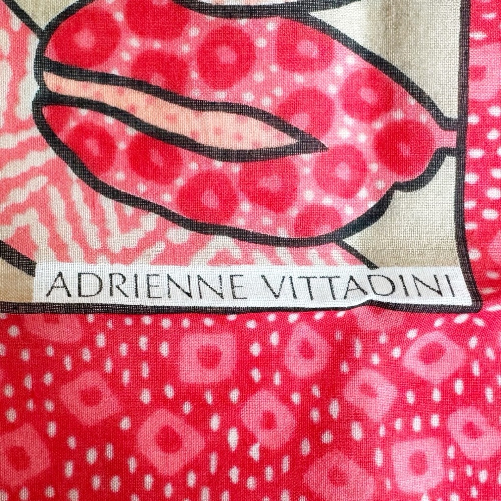 Adrienne Vittadini Vintage Red Flowered Scarf - Picture 3 of 11